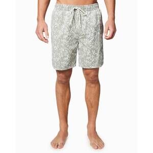 NEW TOES ON THE NOSE men's malibu volley swim trunk in seaglass micro floral